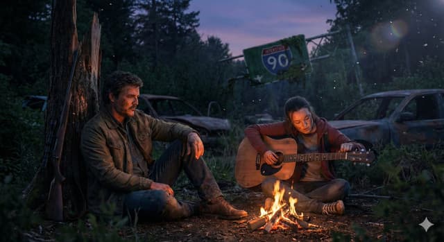 Cinematic Last of Us Campfire Scene — output
