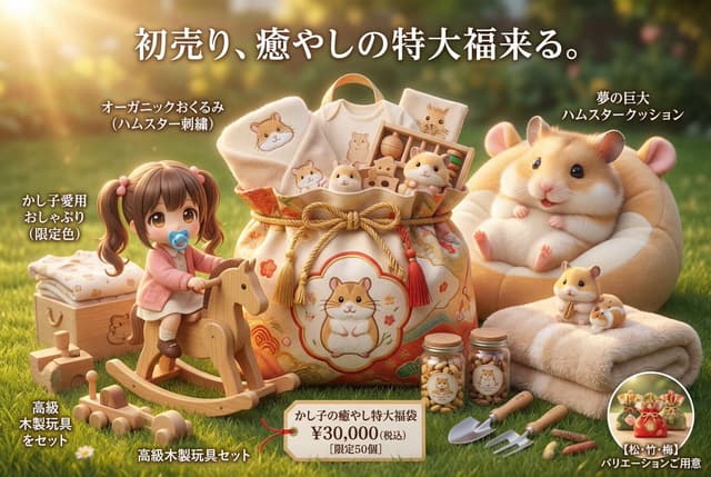 E-commerce Main Image - Luxury Fukubukuro (Lucky Bag) Advertisement Key Visual Prompt — output