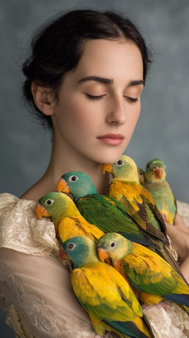 Social Media Post - Studio Portrait with Parrots — output