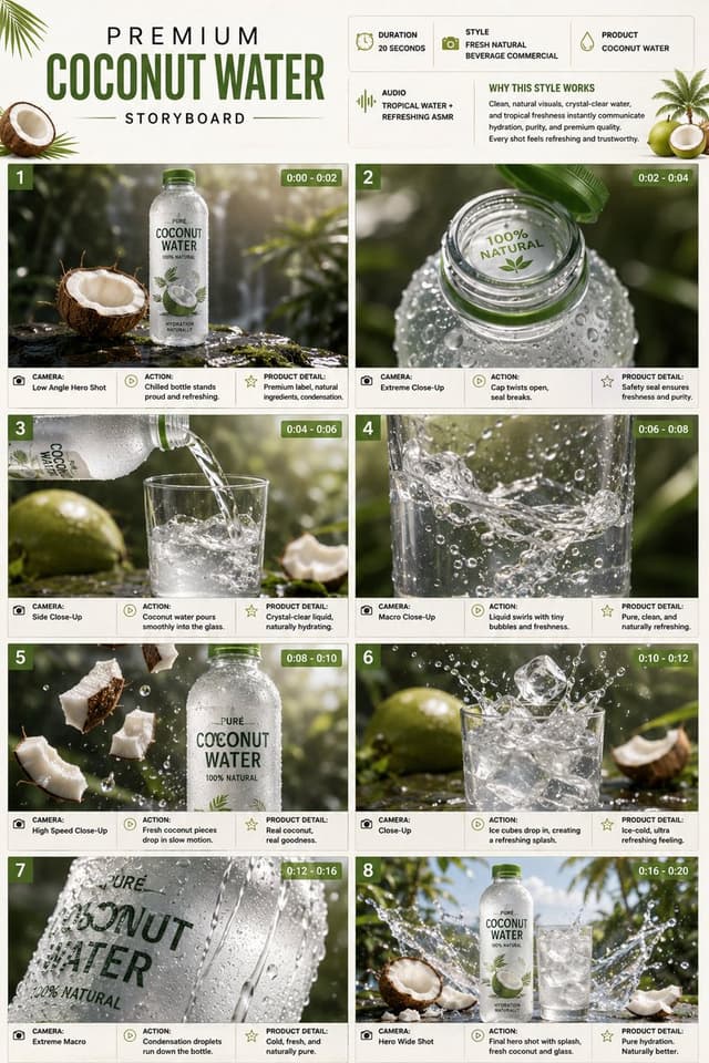 Comic / Storyboard - Coconut Water Product Storyboard — output