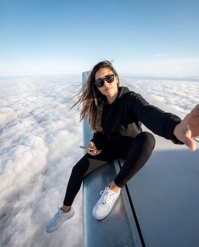 Airplane Wing Selfie Prompt (JSON) — output