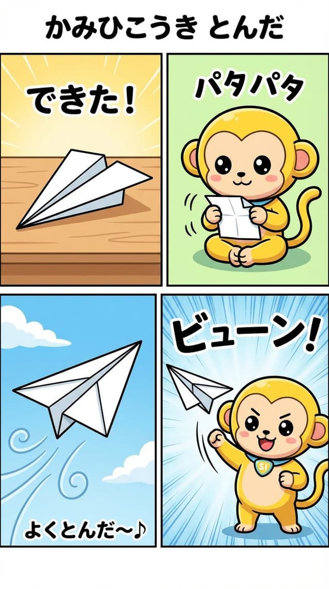 Nano-kun's Daily Life: Paper Airplane Comic Strip Prompt — output