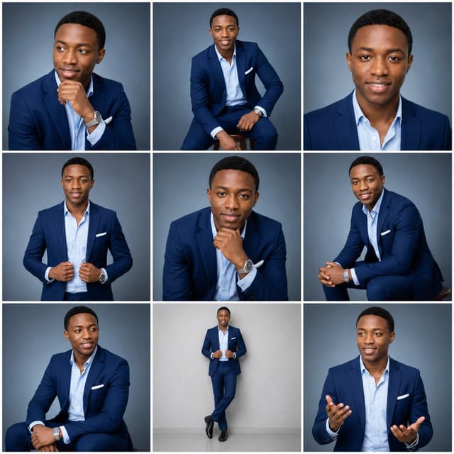 Profile / Avatar - Nine-Frame Corporate Portrait Collage — output
