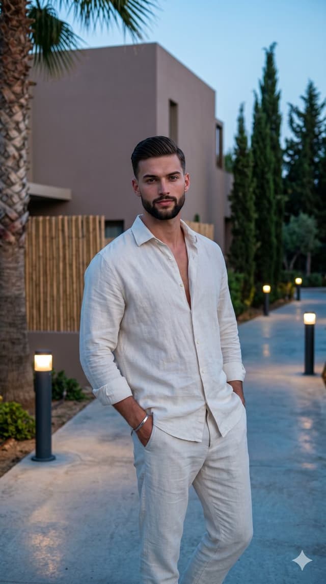 Social Media Post - Upscale Resort Pathway Male Portrait — output