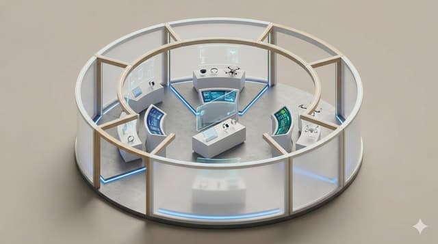 Game Asset - Minimalist 3D Isometric Exhibition Pod Diorama — output