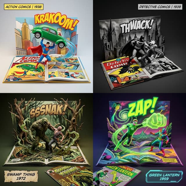 Comic / Storyboard - 3D Diorama of Comic Book Covers and Toys — output
