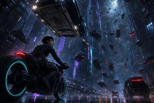 Comic / Storyboard - Futuristic Sci-Fi Gravity Reversal Keyframe — output