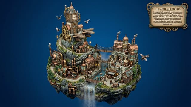 Game Asset - Procedural Whimsical Mono-Punk Floating Diorama Generator — output