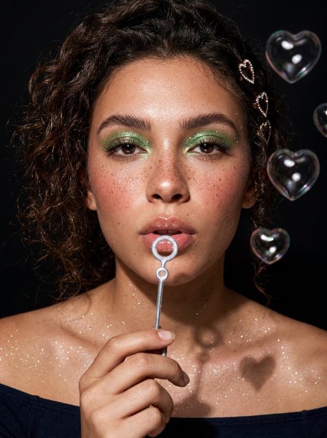 Profile / Avatar - Heart Shaped Bubbles Fashion Portrait — output