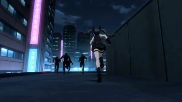 Anime Girl Parkour Escape in Neon Night City — cover