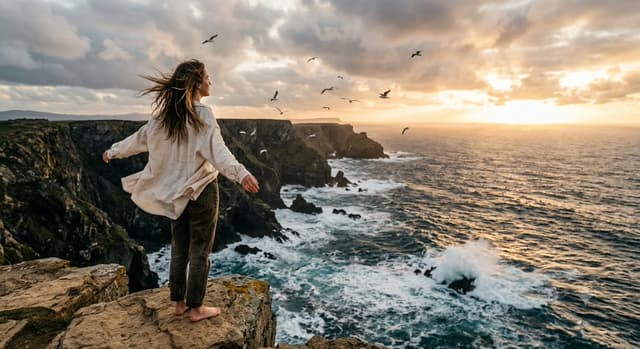 Social Media Post - Coastal Freedom Sunset Portrait — output