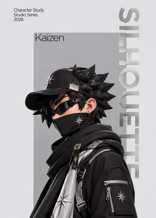 Game Asset - Monochrome Anime Streetwear Brand Poster — output