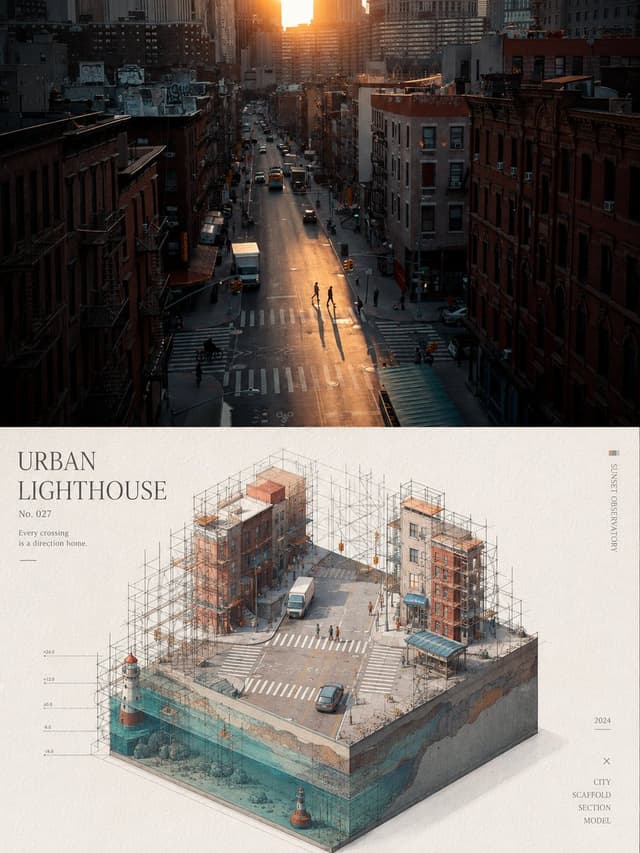 Infographic / Edu Visual - Isometric Mini Architectural Landscape Poster — output