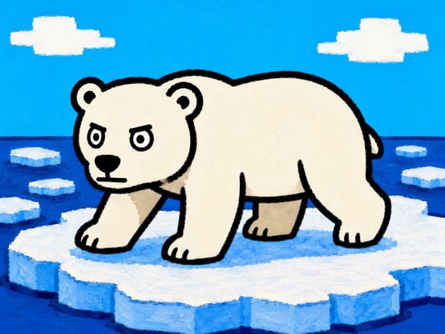 Comic / Storyboard - Cartoon Polar Bear on Ice Floe — output
