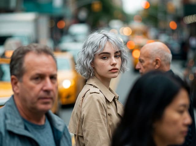 Photorealistic Candid Street-Fashion Portrait with Extreme Bokeh — output