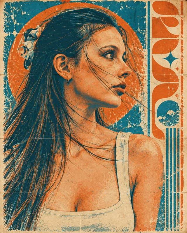 Social Media Post - Retro Duotone Screen-Print Portrait — output