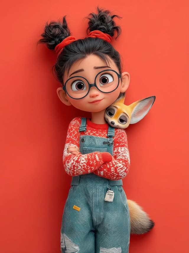 Pixar-Style 3D Character Portrait with Fennec Fox — output