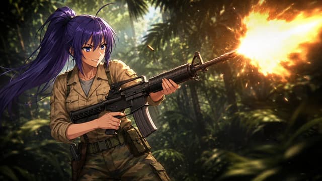 Comic / Storyboard - Anime Jungle Rifle Action Scene — output