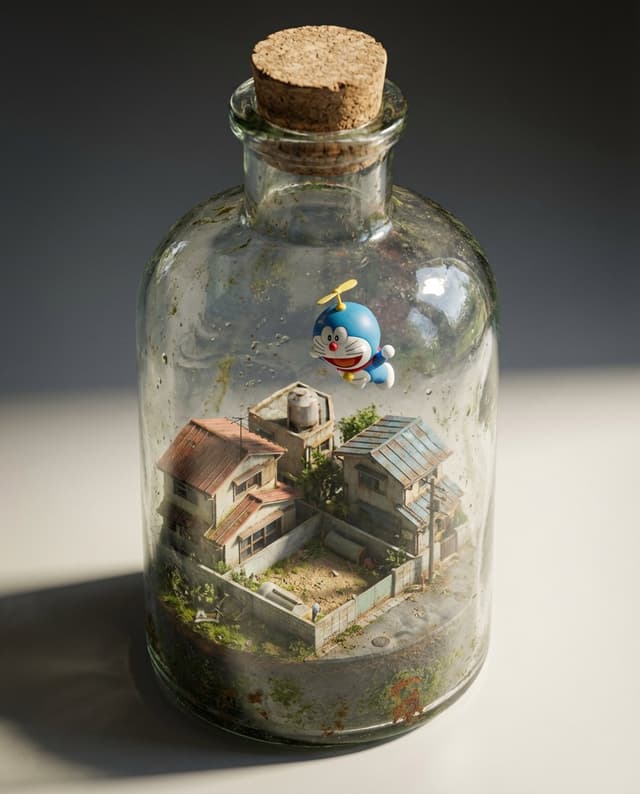 Miniature Diorama in a Glass Bottle — output