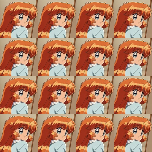Comic / Storyboard - Heroine Expression Difference Grid Attempt — output