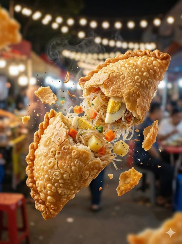 Macro Food Photography of Tearing Martabak Telur — output