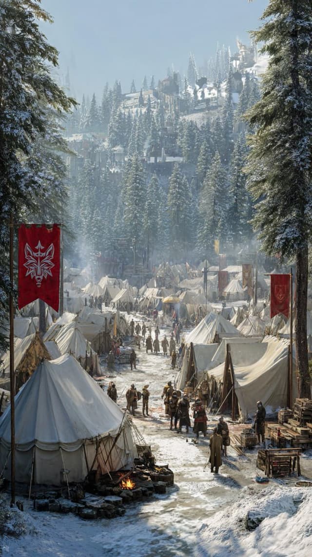 Game Asset - Medieval Fantasy Army Camp Scene — output