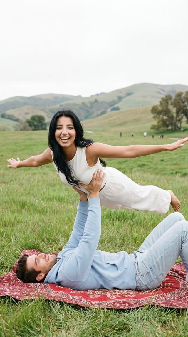 Photorealistic Acro-Yoga Couple Portrait with Identity Lock — output