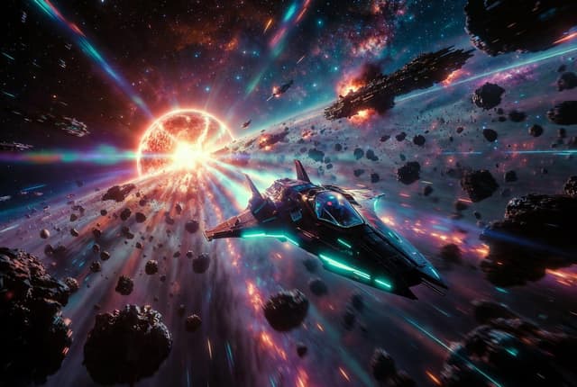 Futuristic Starfighter Dogfight Video Prompt — cover