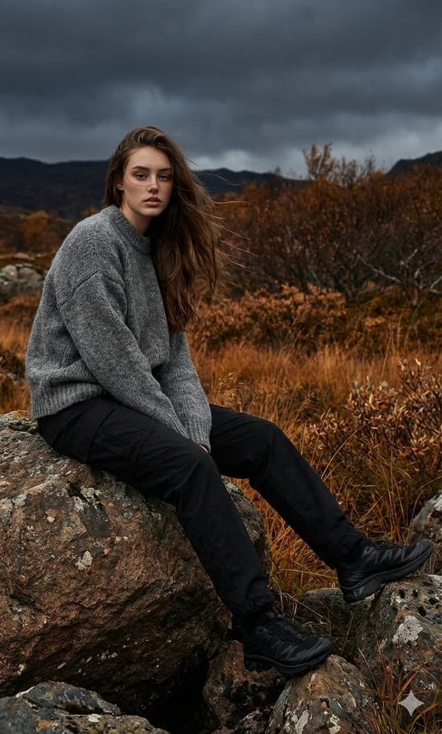 Cinematic Fashion Shoot in Rocky Landscape — output