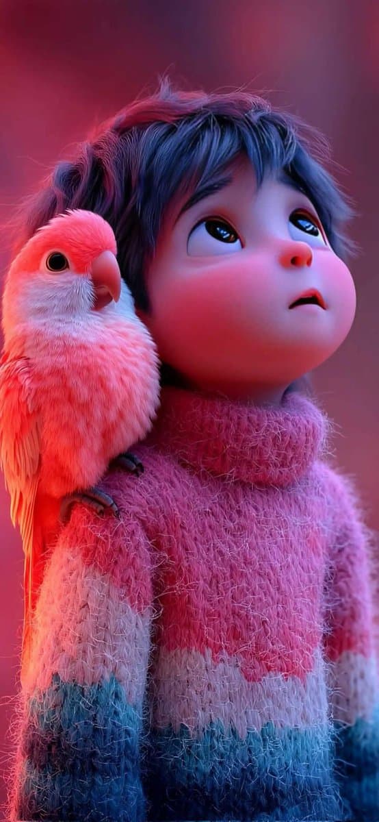 Game Asset - Pixar-Style 3D Animated Child Portrait with Animal — output