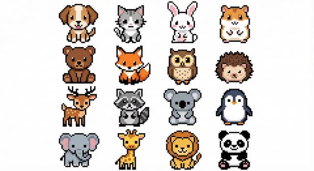 Game Asset - Pixel Art Animal Grid for APNG — output