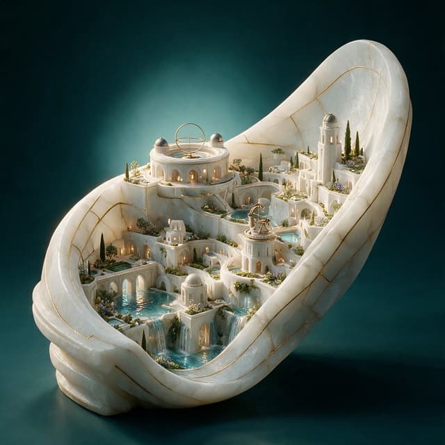 E-commerce Main Image - Alabaster Miniature City Sculpture — output