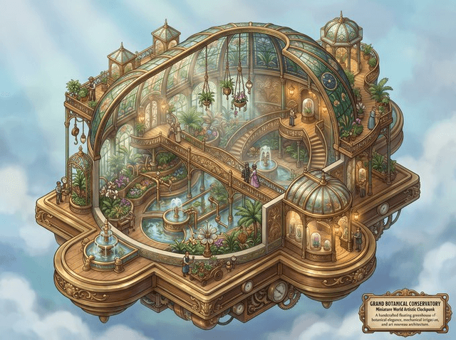 Game Asset - Clockpunk Miniature Greenhouse — output