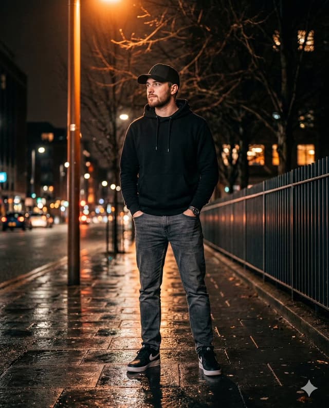 Profile / Avatar - Ultra-realistic Night Photo of a Stylish Young Man — output