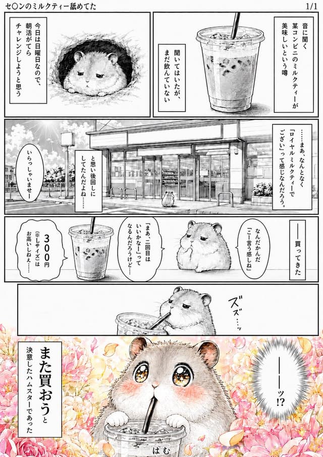 Comic / Storyboard - Hamster Milk Tea Manga Page — output