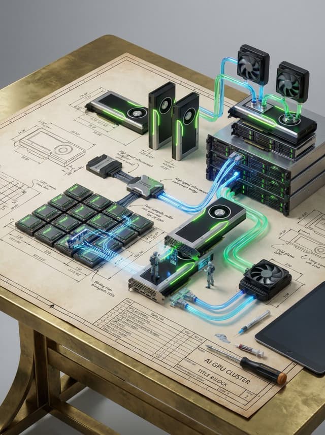 Infographic / Edu Visual - Technical Blueprint of an AI GPU Cluster — output