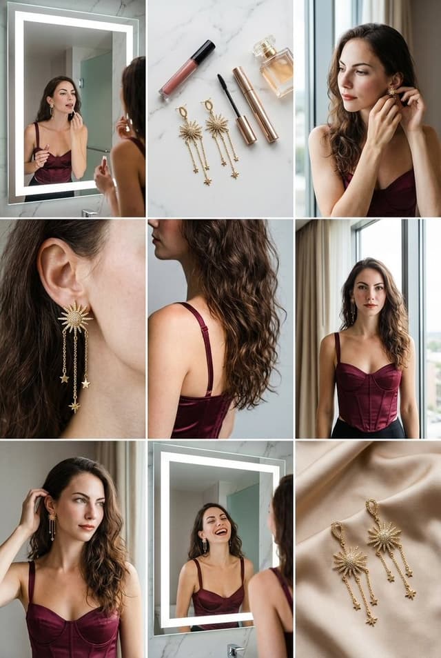 9-Panel Collage of Fashion and Cosmetics — output