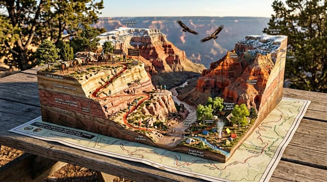 Infographic / Edu Visual - National Park Trail Map Miniature Ecosystem Diorama — output