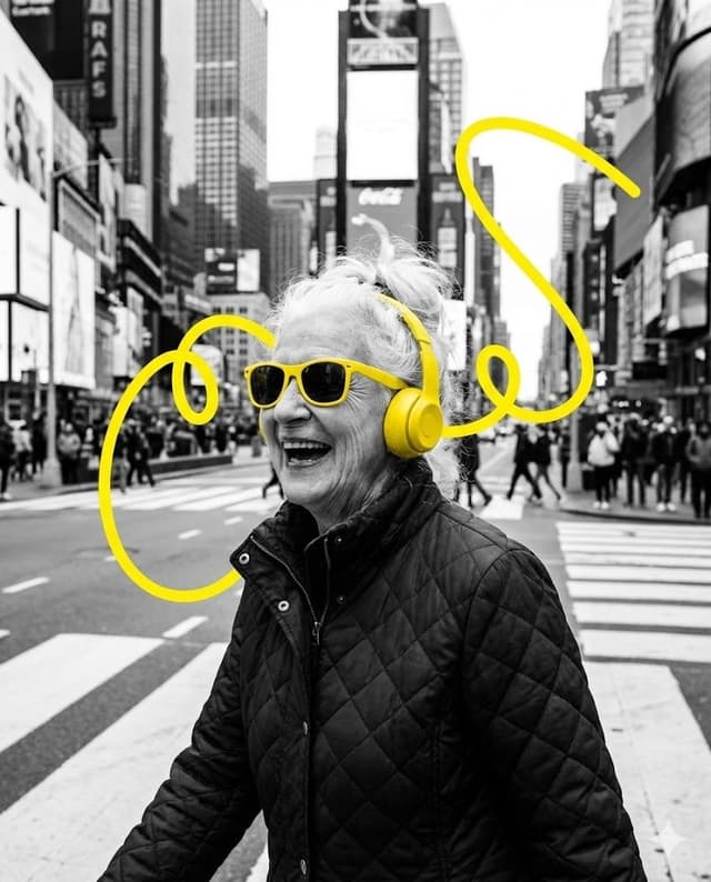 Selective Color Urban Portrait of Elderly Woman — output