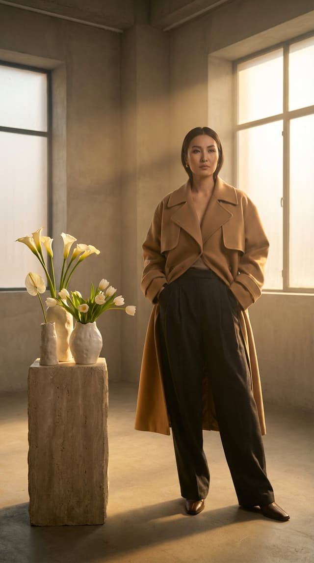 Social Media Post - High-Fashion Kazakh Model Editorial Prompt — output