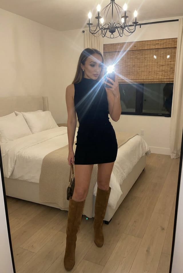 Social Media Post - Stylish Mirror Selfie in Modern Bedroom — output
