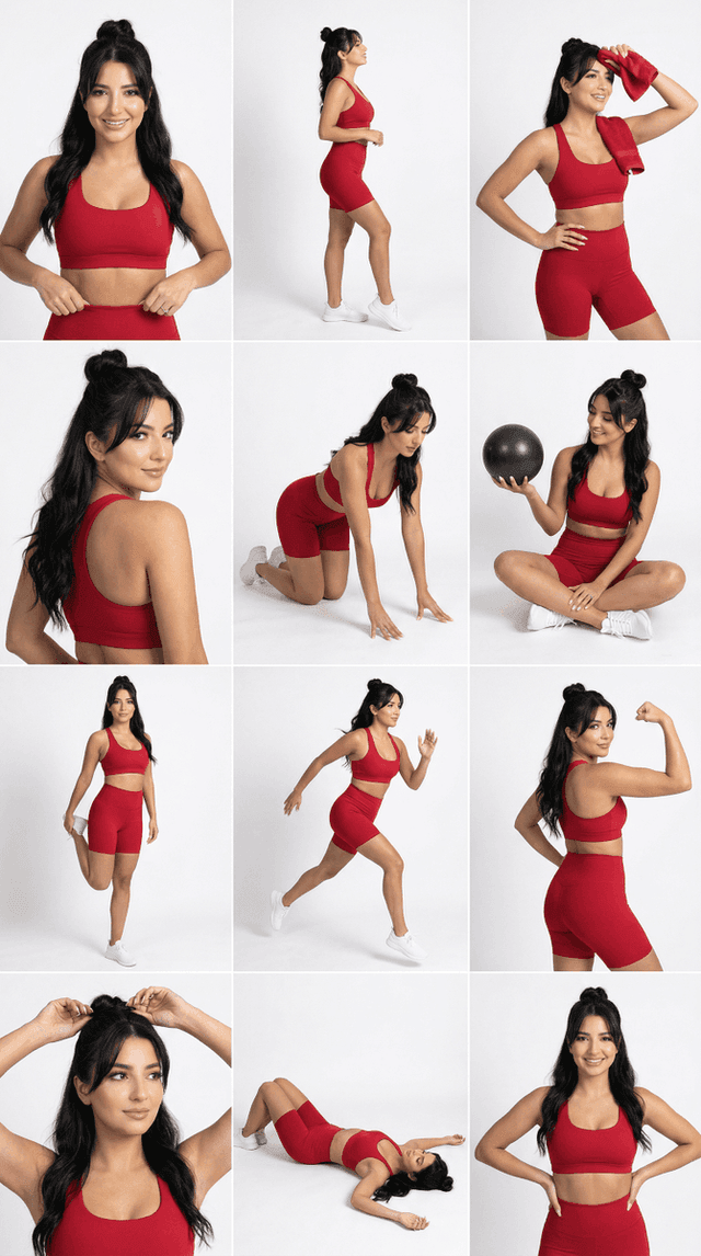 E-commerce Main Image - Strict Identity Activewear Grid Generation — output