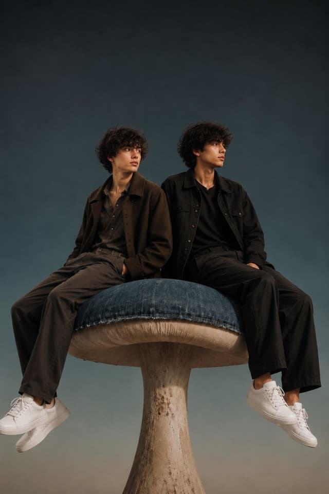 Social Media Post - Two Models on Giant Mushroom — output