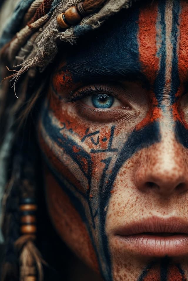 Ancestral Tribal Gaze Portrait Prompt (Facial Lock) — output
