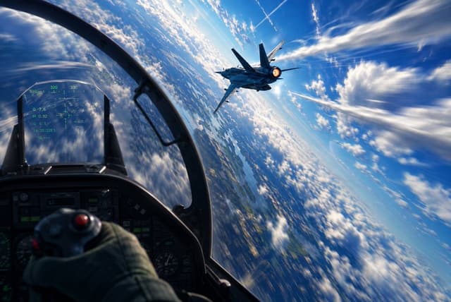 YouTube Thumbnail - Fighter Jet Cockpit View Banking Turn — output
