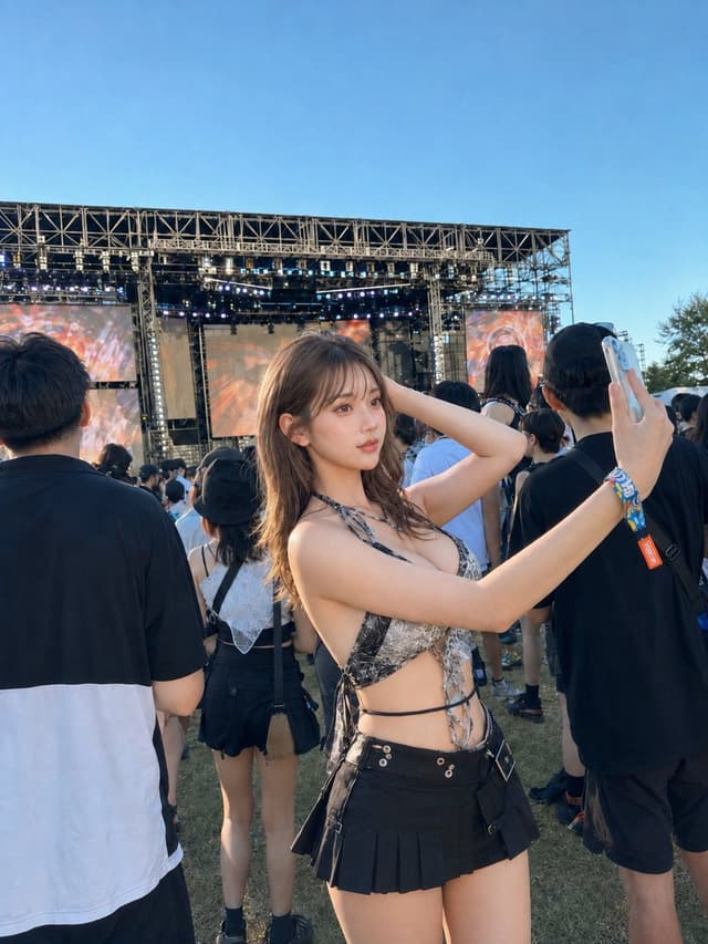 Social Media Post - Summer Festival Selfie Portrait — output