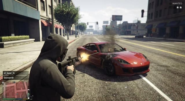 GTA 5 online action scene — output