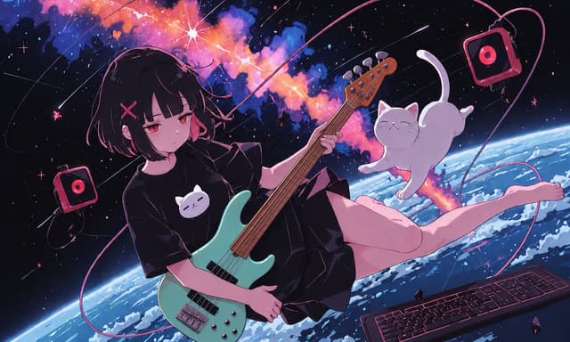Social Media Post - Anime Space Bass Guitar Cover Art — output