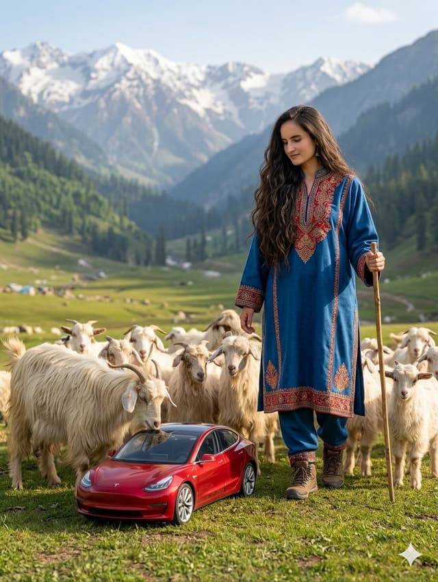 Comic / Storyboard - Surreal Kashmiri Shepherd with Tesla — output