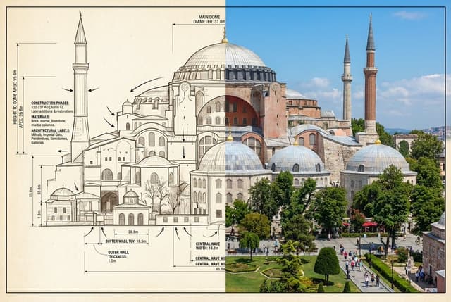 Infographic / Edu Visual - Side-by-Side Architectural Comparison of Hagia Sophia — output